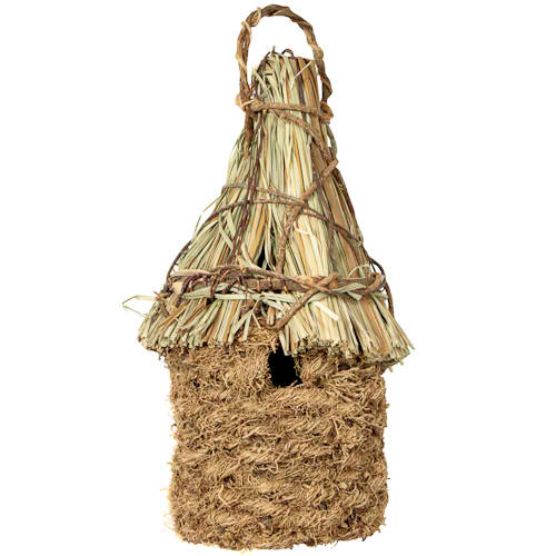 Vetiver Birdhouse w/Straw Roof from Haiti